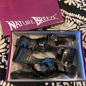 Gelly sparkle rubber platform mary jane shoes